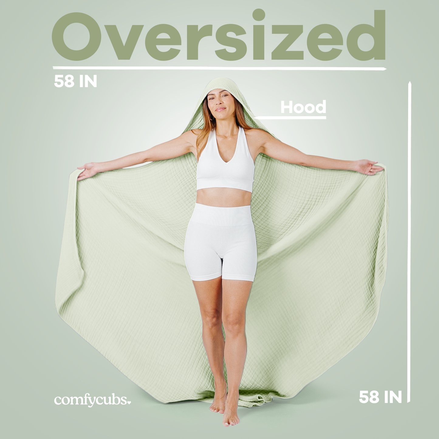 Adult Muslin Hooded Towel