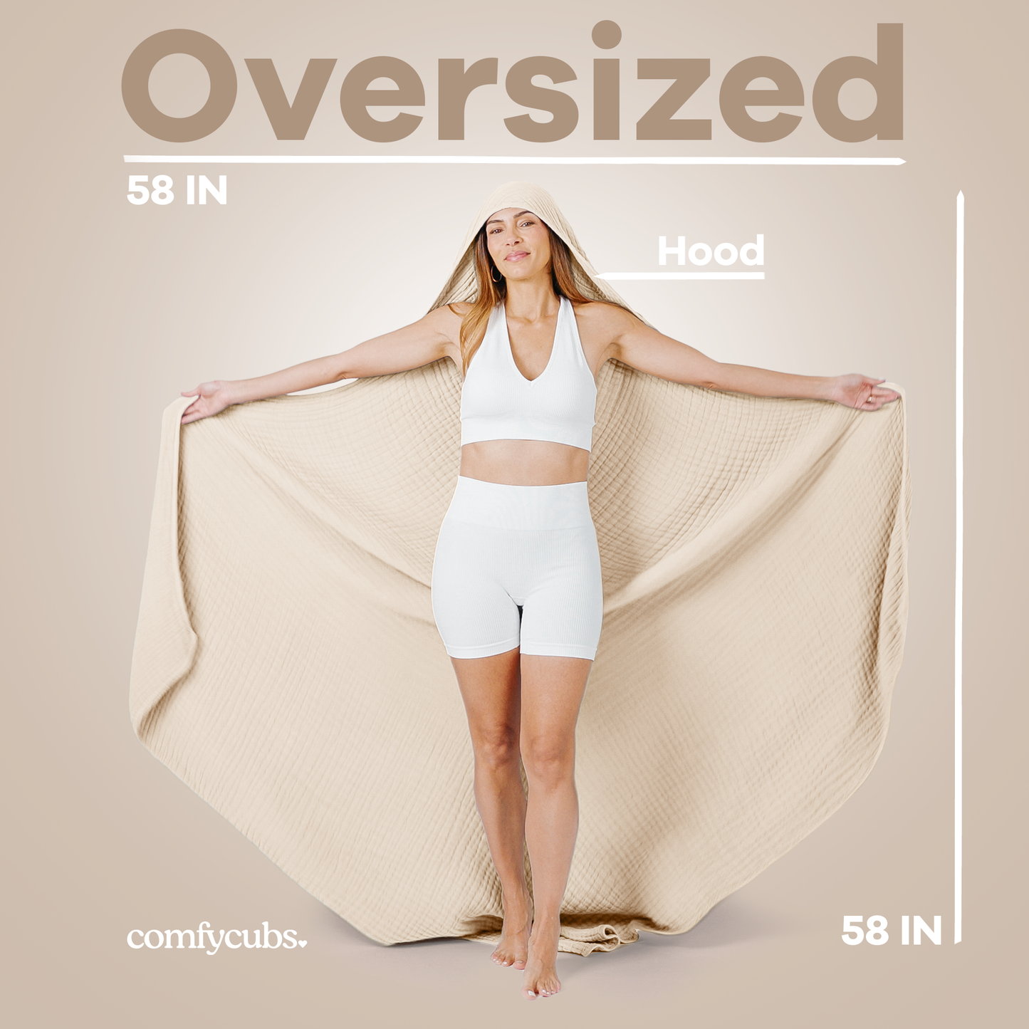 Adult Muslin Hooded Towel