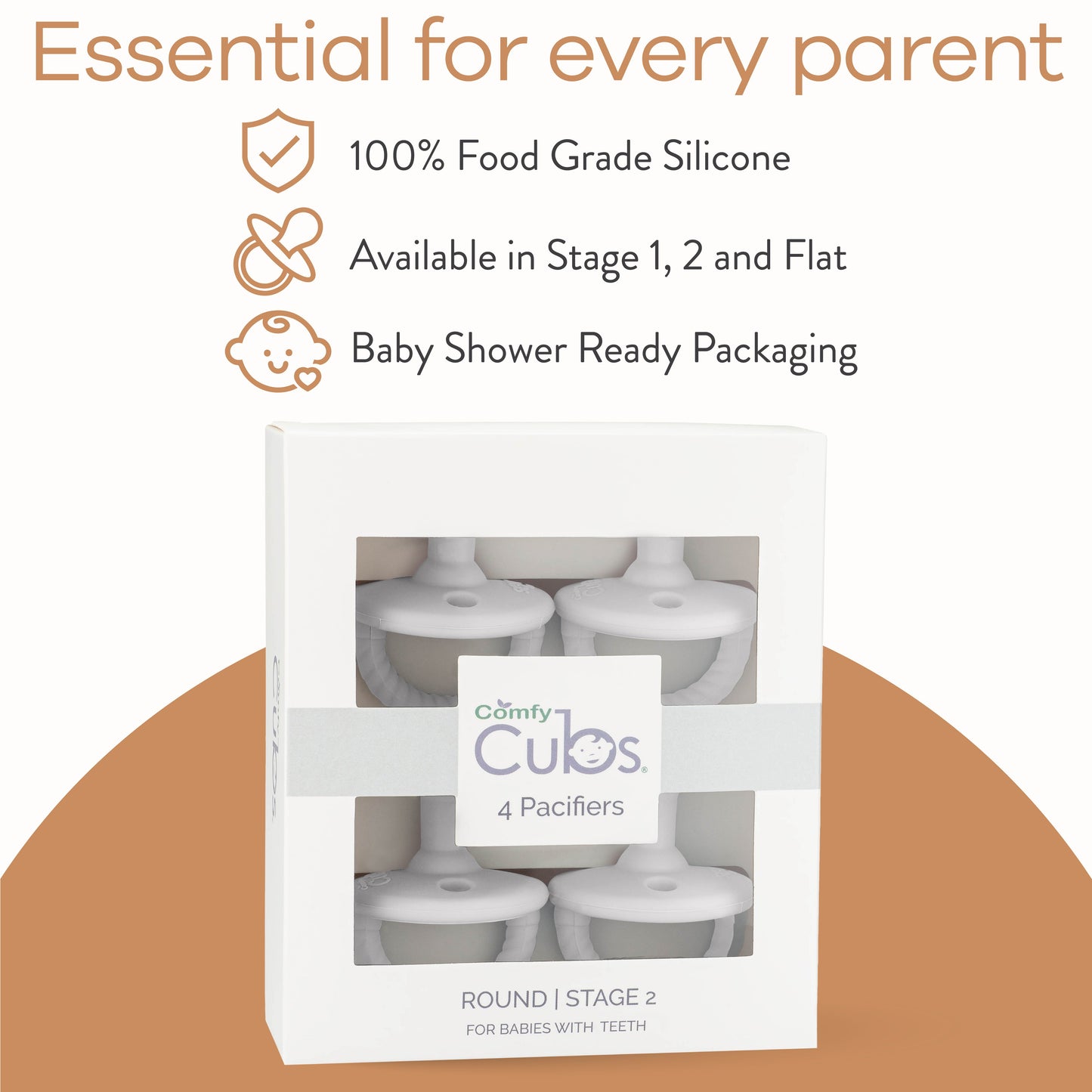 Pacifiers, 4 Pack - White