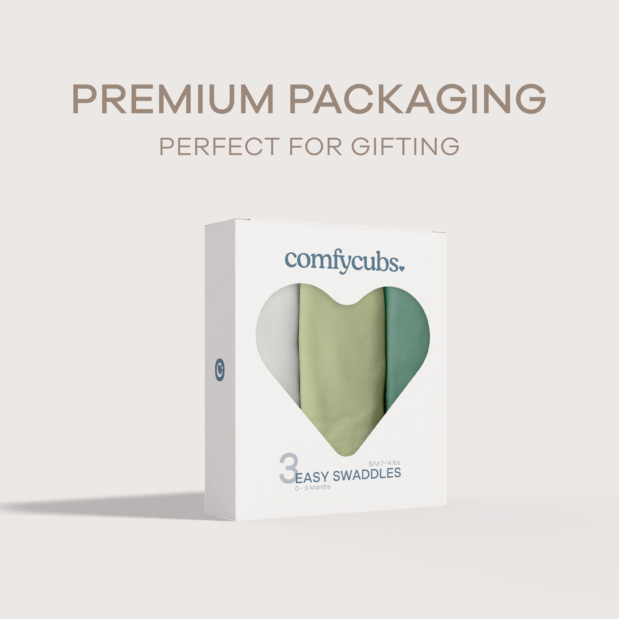Easy Swaddle Blankets in Stone, Sage, Azul, Pack of 3 | Comfy Cubs - additional view
