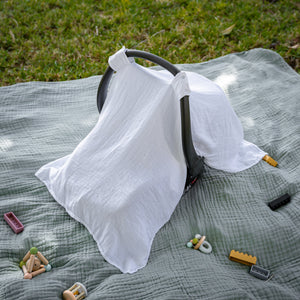 Baby Car Seat Cover in White | Comfy Cubs - additional view