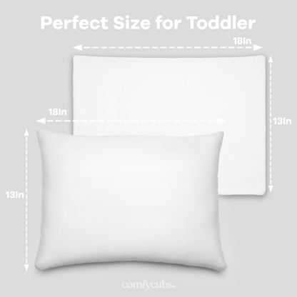 Toddler Pillows with Soft Cotton Pillow Case - White