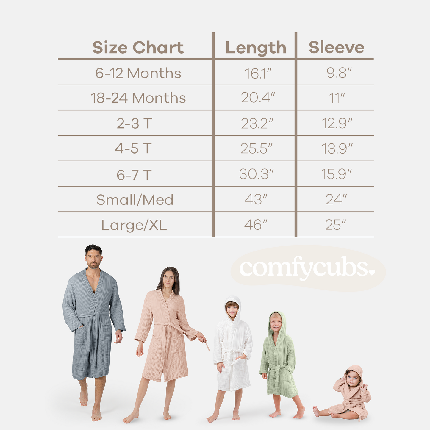 Muslin Bath Robe for Kids, White