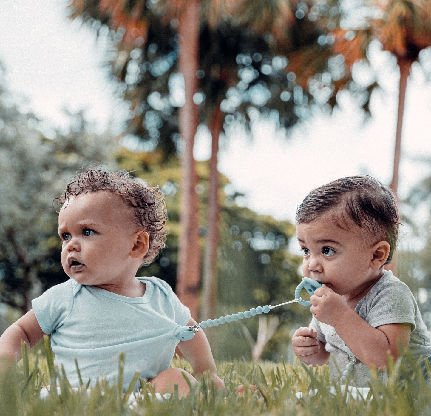 Pacifier Clips, 2 Pack - Sky Blue