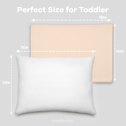 Toddler Pillows with Soft Cotton Pillow Case - Cream