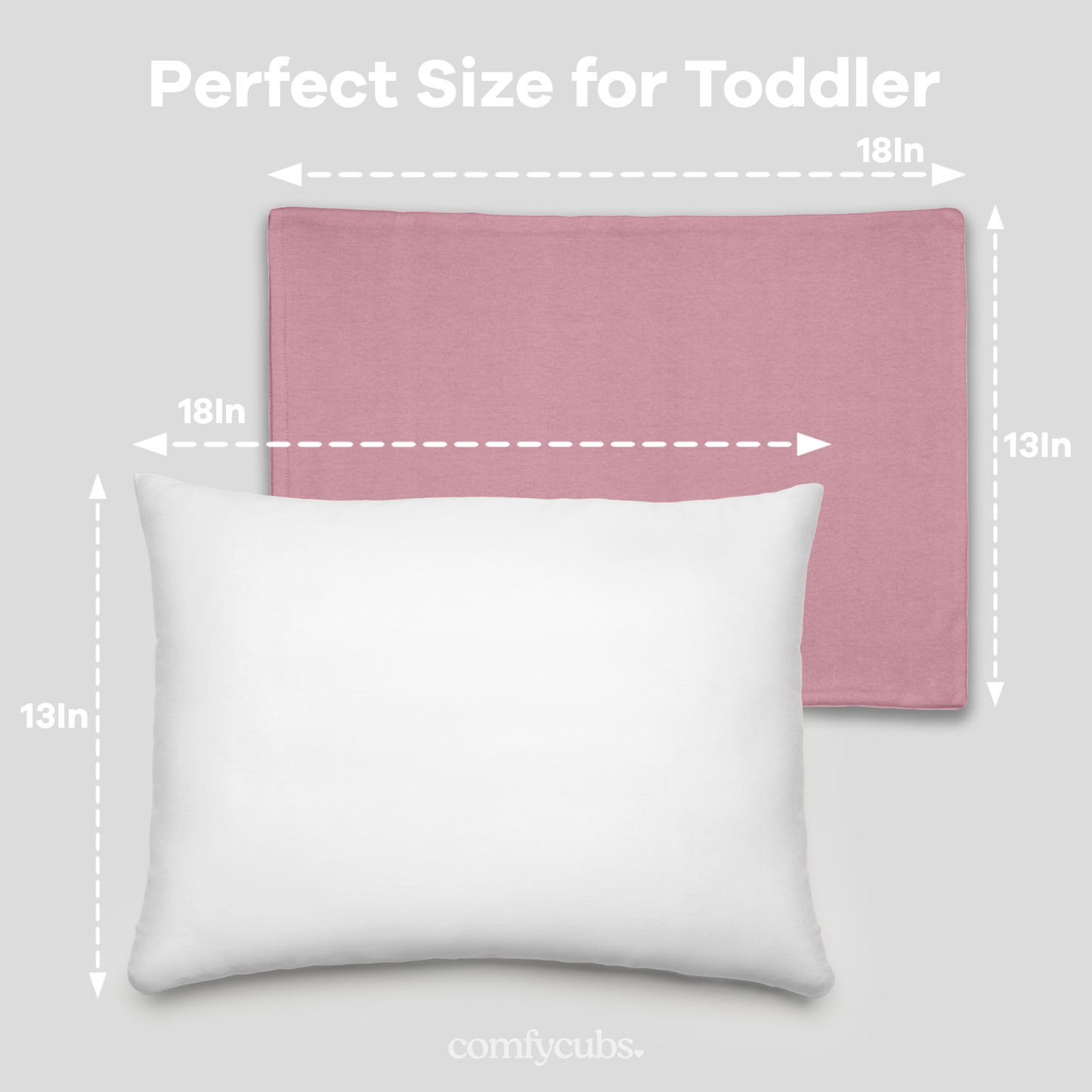 Toddler Pillows with Soft Cotton Pillow Case - Mauve