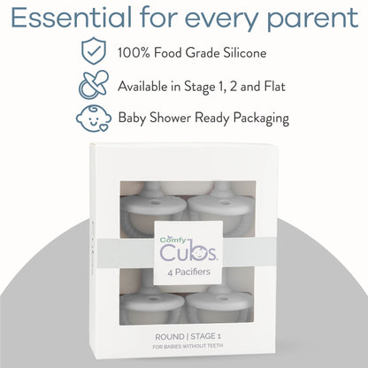 Pacifiers, 4 Pack - Grey
