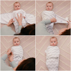 Easy Swaddle Blankets - Gray Chevron, Pack of 1 | Comfy Cubs - additional view