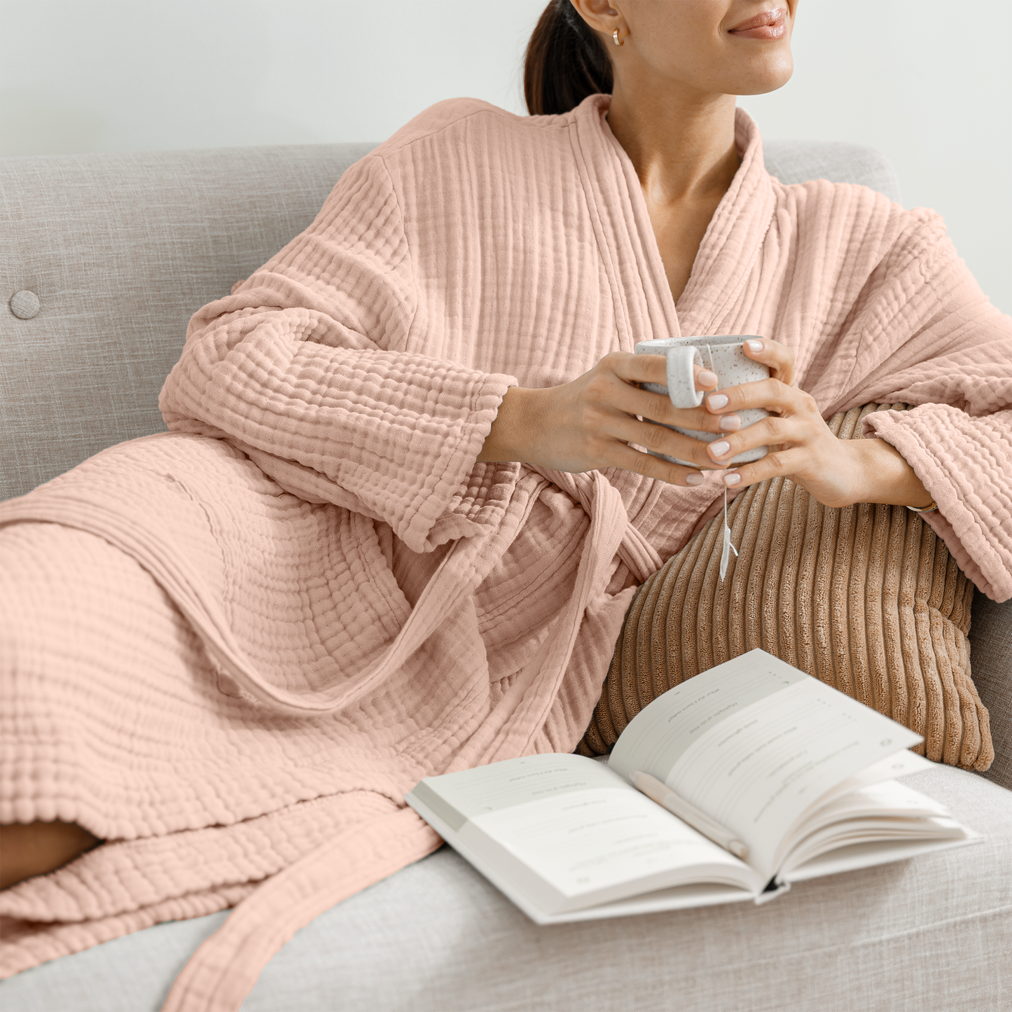 Muslin Bathrobe, Blush