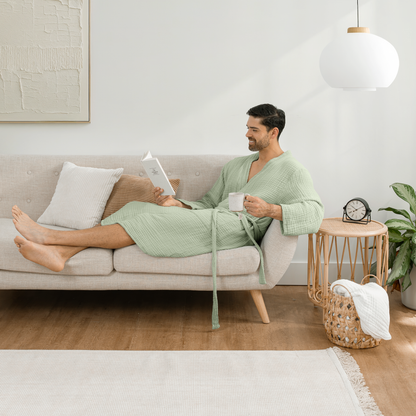 Muslin Bathrobe, Sage