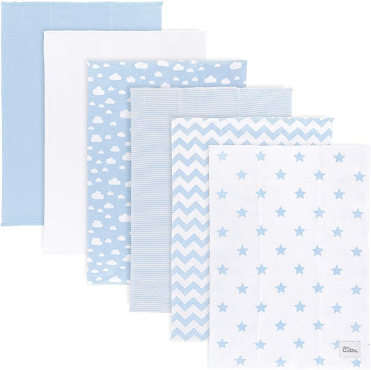 Cotton Burp Cloths - Blue Pattern