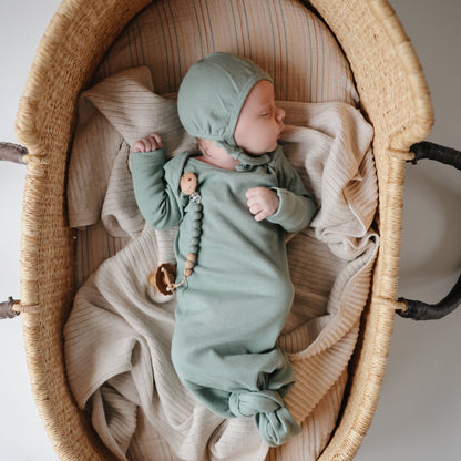 Ribbed Knotted Baby Gown