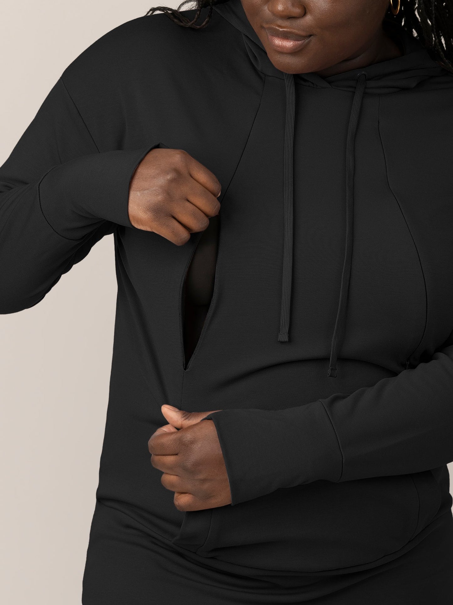 Bamboo Maternity & Nursing Hoodie | Black