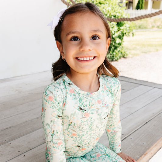 Sage Blossom Bamboo Toddler Pajama Set