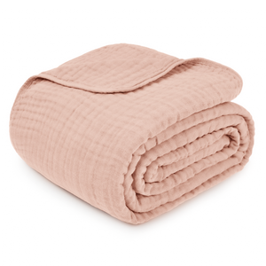 Adult Muslin Blanket in Blush | Comfy Cubs - additional view