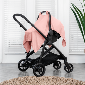 Baby Car Seat Cover in Bold Blush | Comfy Cubs - additional view