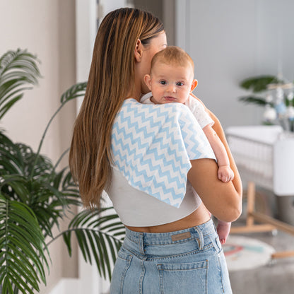 Cotton Burp Cloths - Blue Pattern