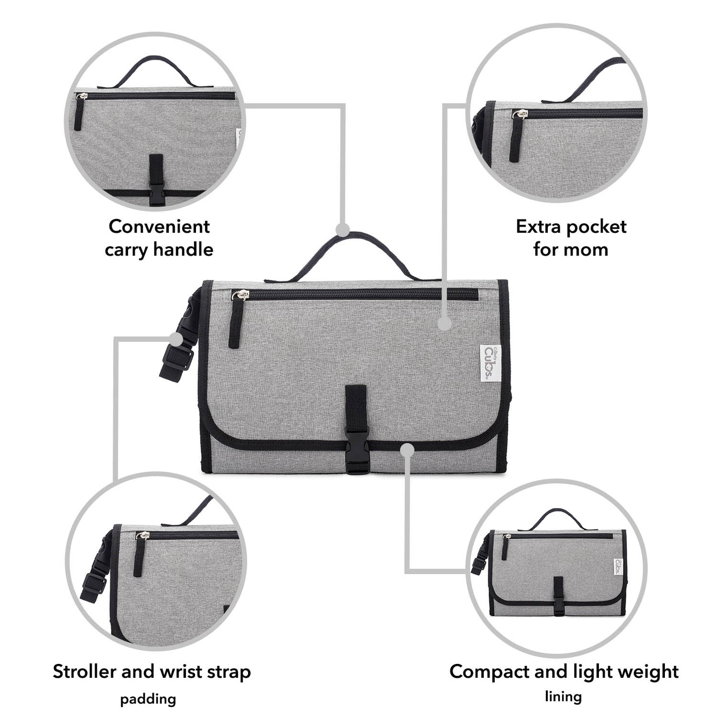 Portable Large Changing Pad - Solid Grey