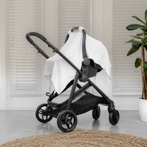Baby Car Seat Cover in White | Comfy Cubs - additional view