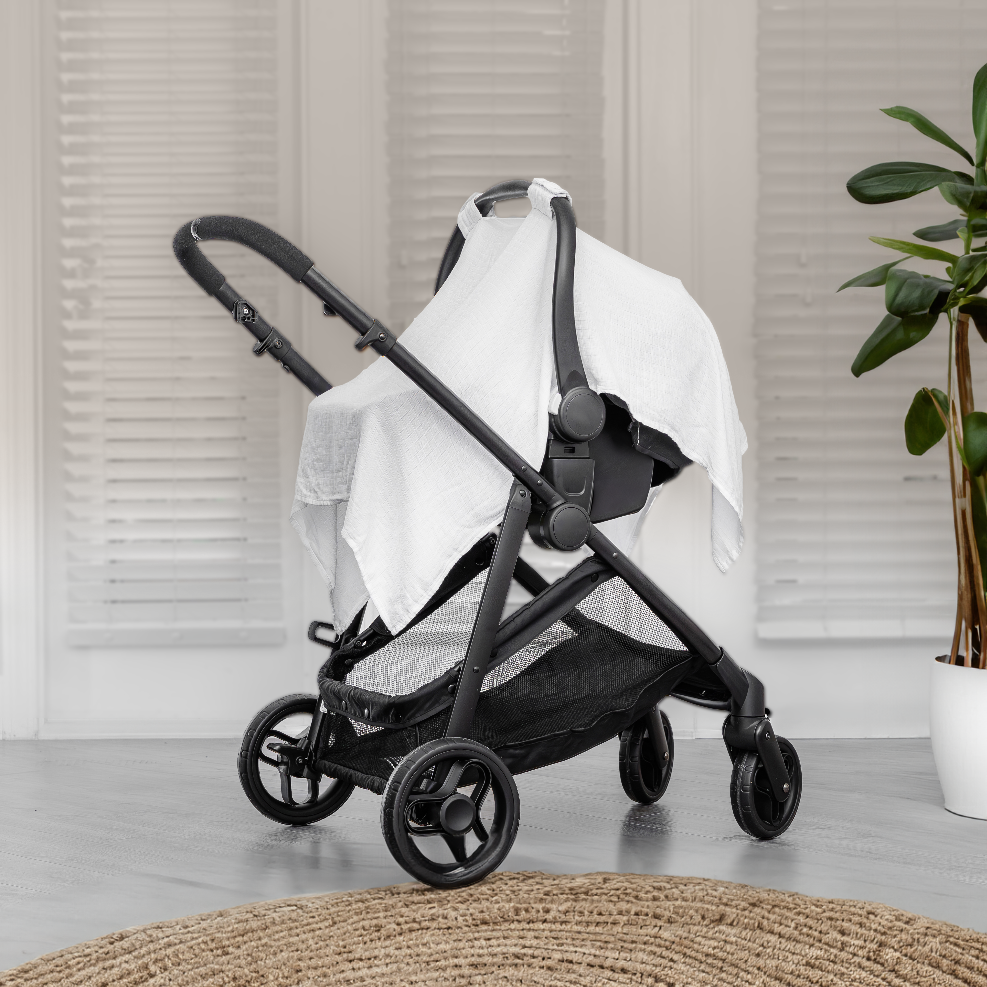 Baby Car Seat Cover in White