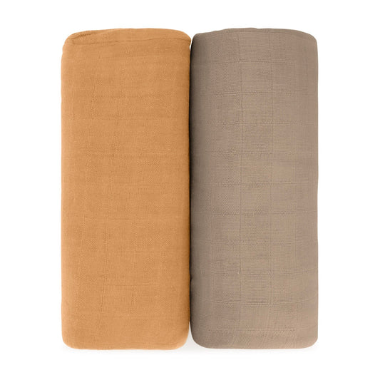 Muslin Swaddle Blanket, 2 Pack - Cedar & Caramel