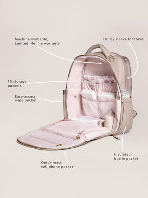 Witney Carson Classic Diaper Backpack - Cloud | JuJuBe - additional view
