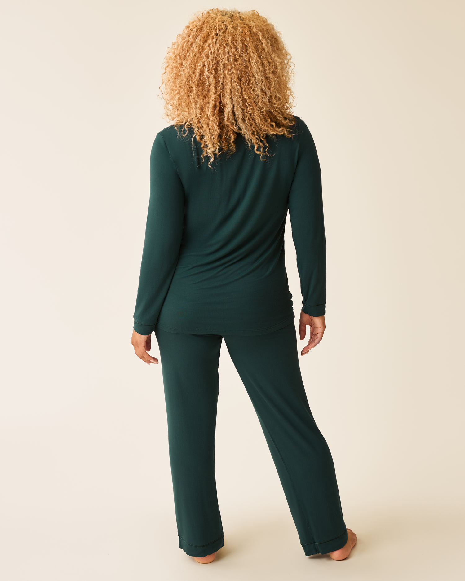 Clea Bamboo Long Sleeve Pajama Set | Evergreen