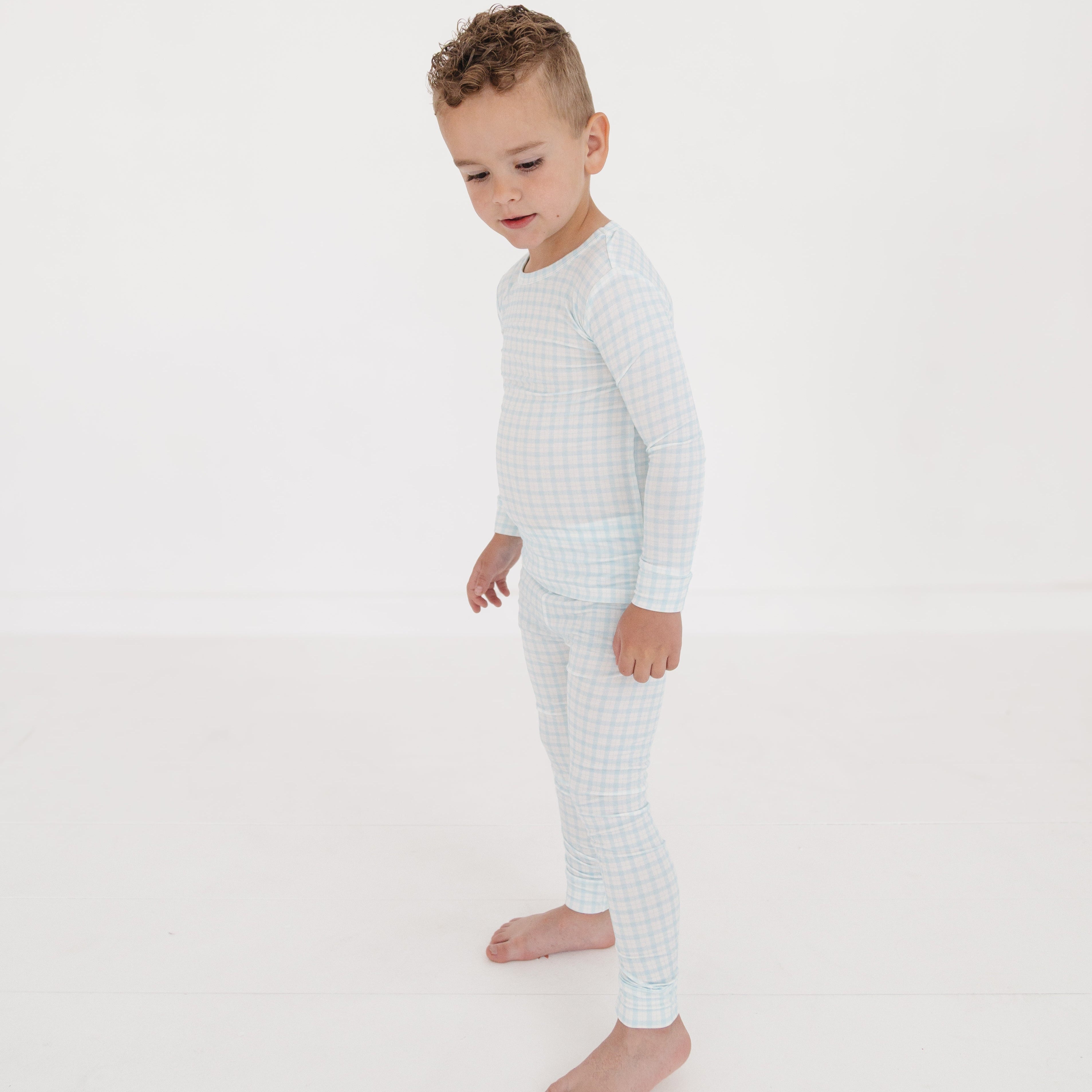 Coastal Check Bamboo Toddler Pajama Set | Motette