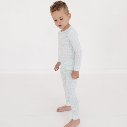 Coastal Check Bamboo Toddler Pajama Set