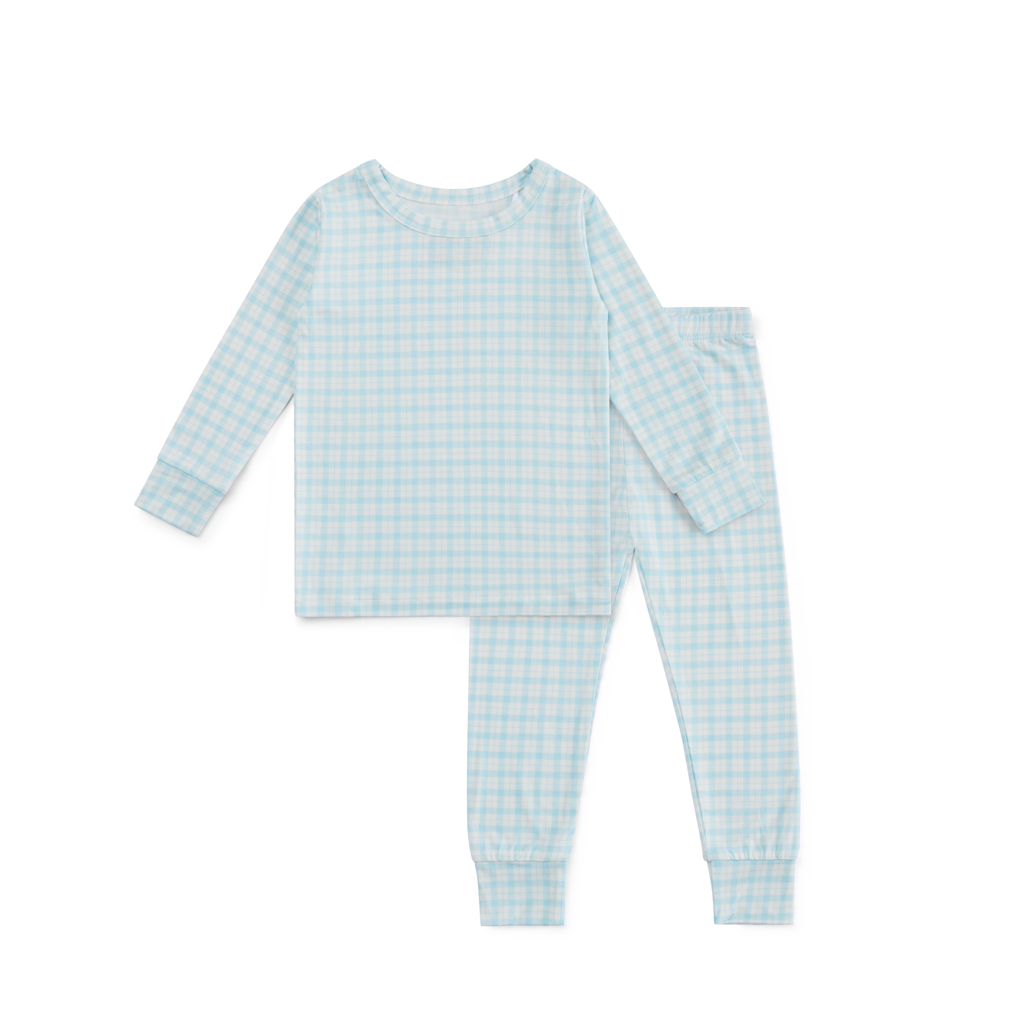 Coastal Check Bamboo Toddler Pajama Set | Motette - additional view