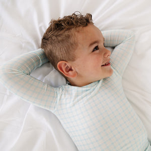 Coastal Check Bamboo Toddler Pajama Set | Motette - additional view