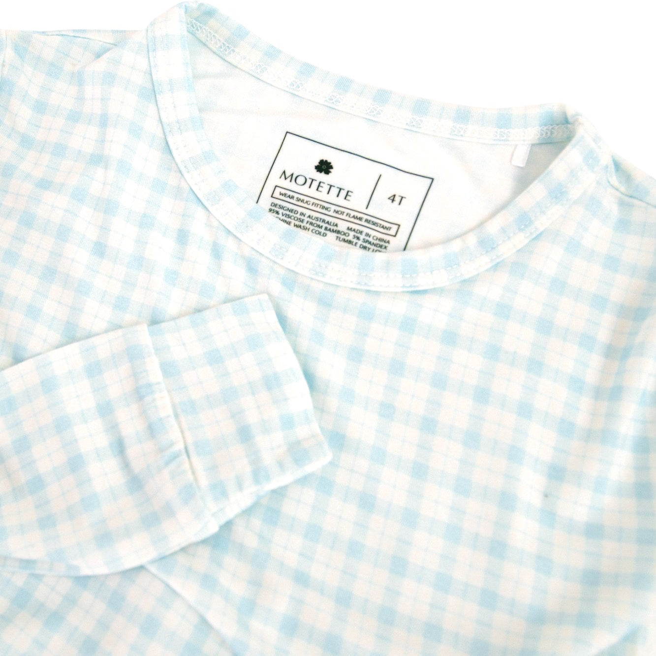 Coastal Check Bamboo Toddler Pajama Set | Motette - additional view