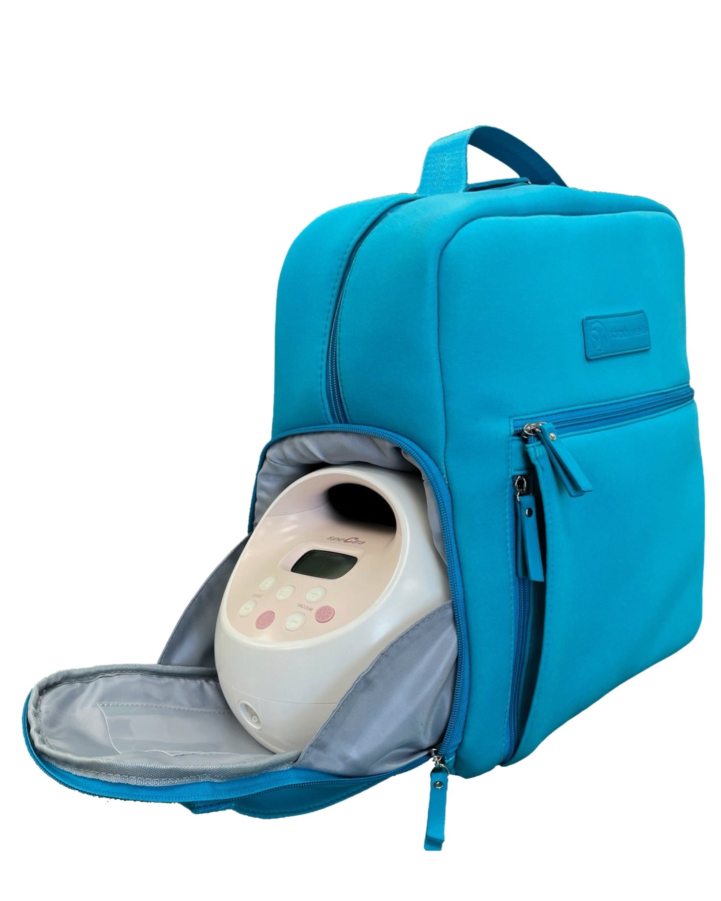 Sarah Wells Fiona Breast Pump Backpack – Neoprene, Machine Washable Bag with Insulated Storage, Laptop Sleeve & Straps
