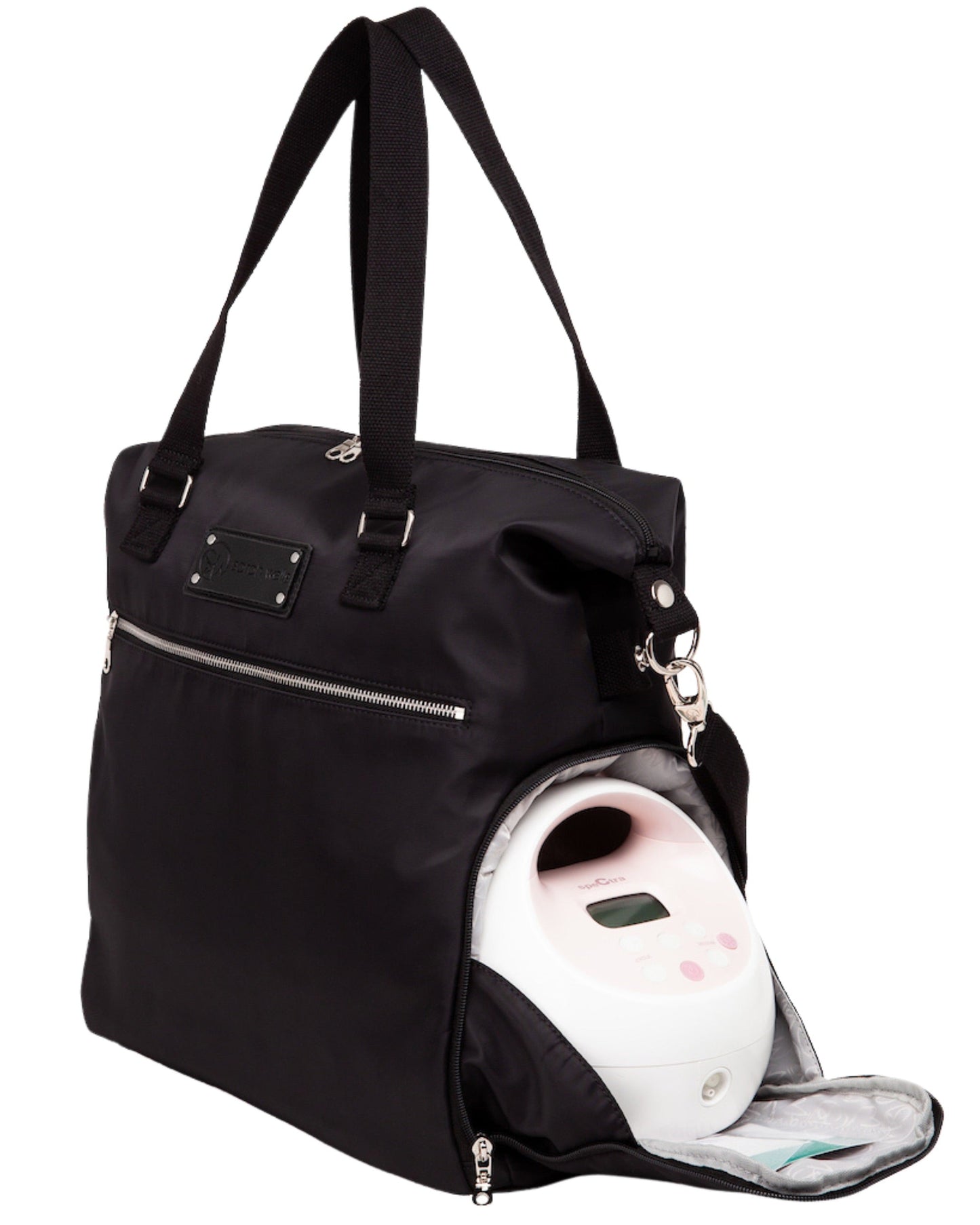 Sarah Wells Lizzy Breast Pump Tote – Lightweight, Easy-Clean Bag with Insulated Pocket, Laptop Sleeve & Side Storage – Fits Pumps & More