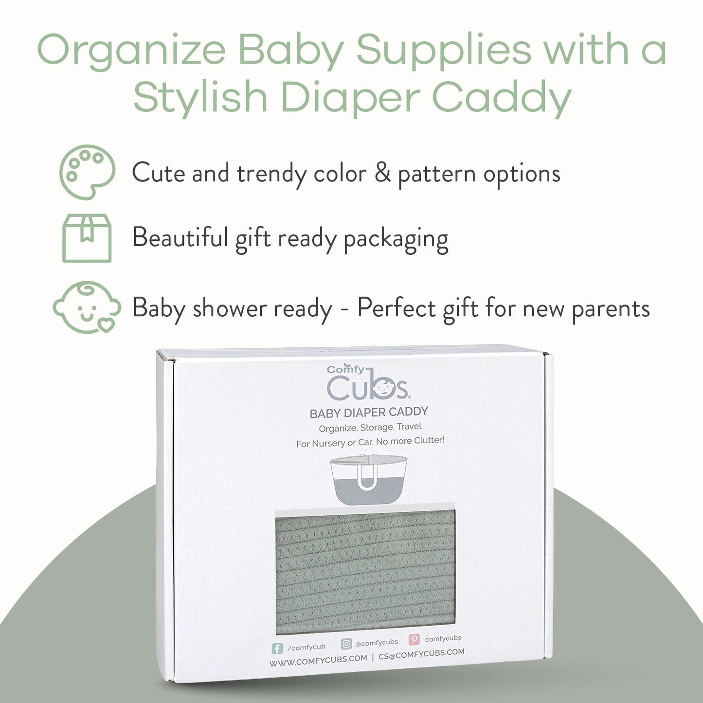 Rope Diaper Caddy - Sage