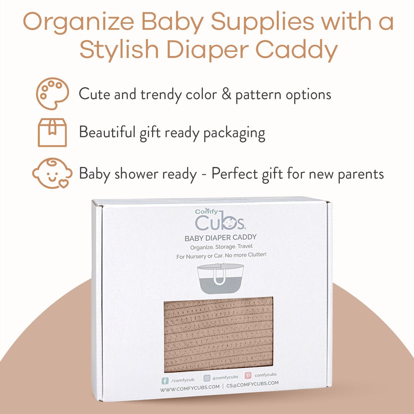 Rope Diaper Caddy - Blush