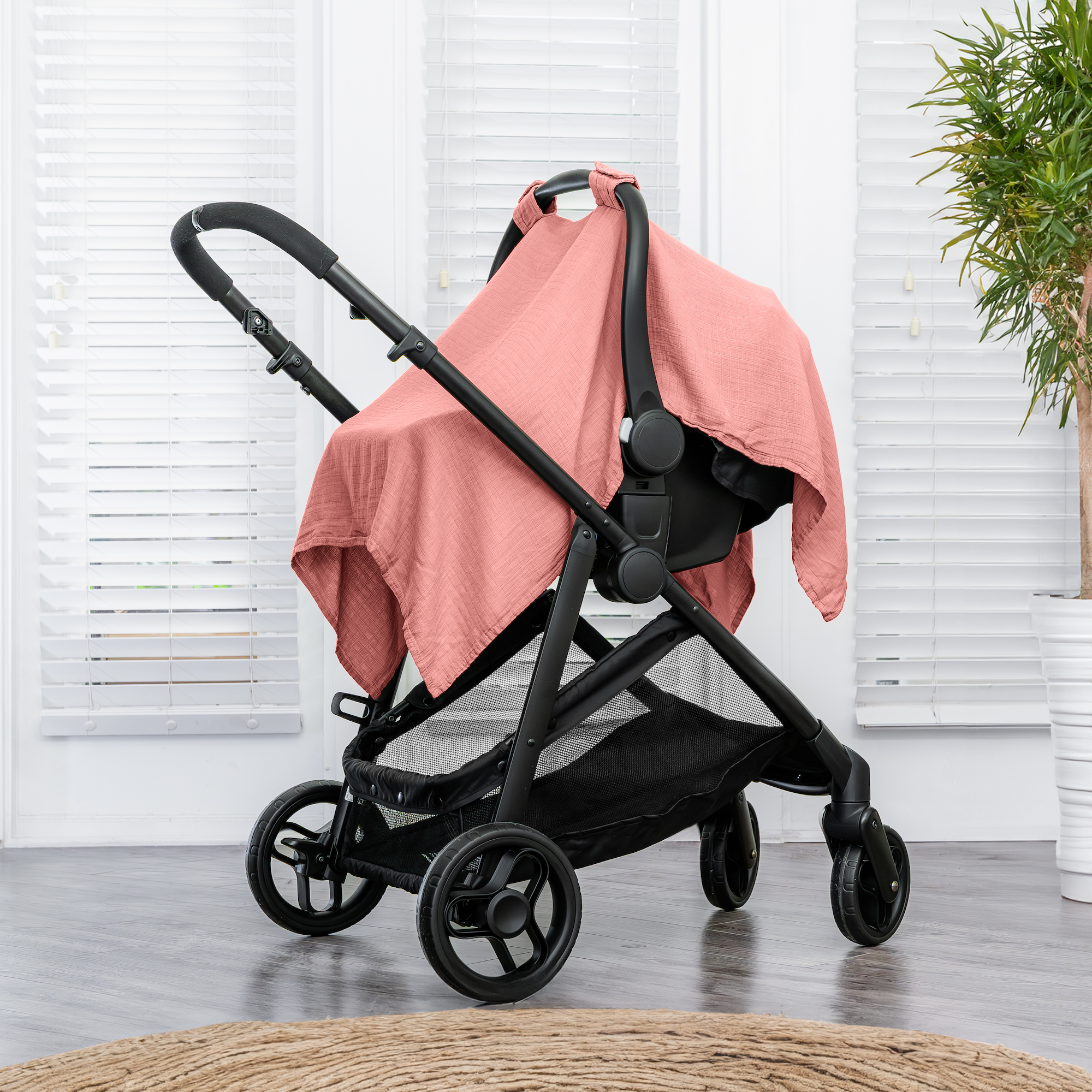 Baby Car Seat Cover in Dusty Rose