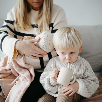 Knitted Textured Dots Baby Blanket