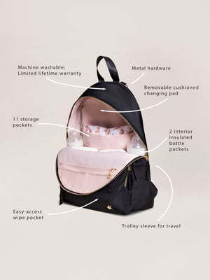 Everyday Diaper Backpack - Black | JuJuBe - additional view