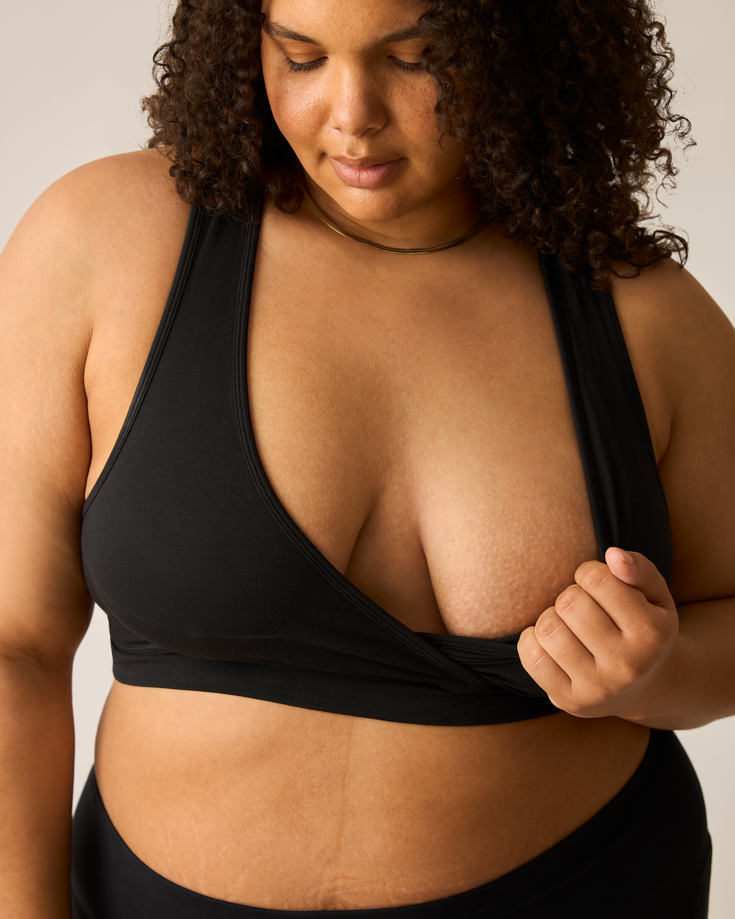 French Terry Racerback Nursing & Sleep Bra | Black