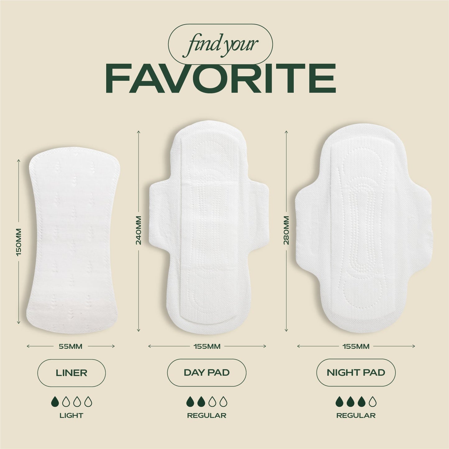 Organic Night Pads 3 Pack