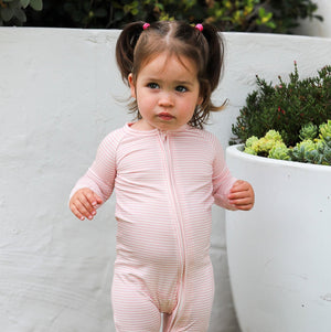 Peony Stripe Bamboo Sleeper | Motette