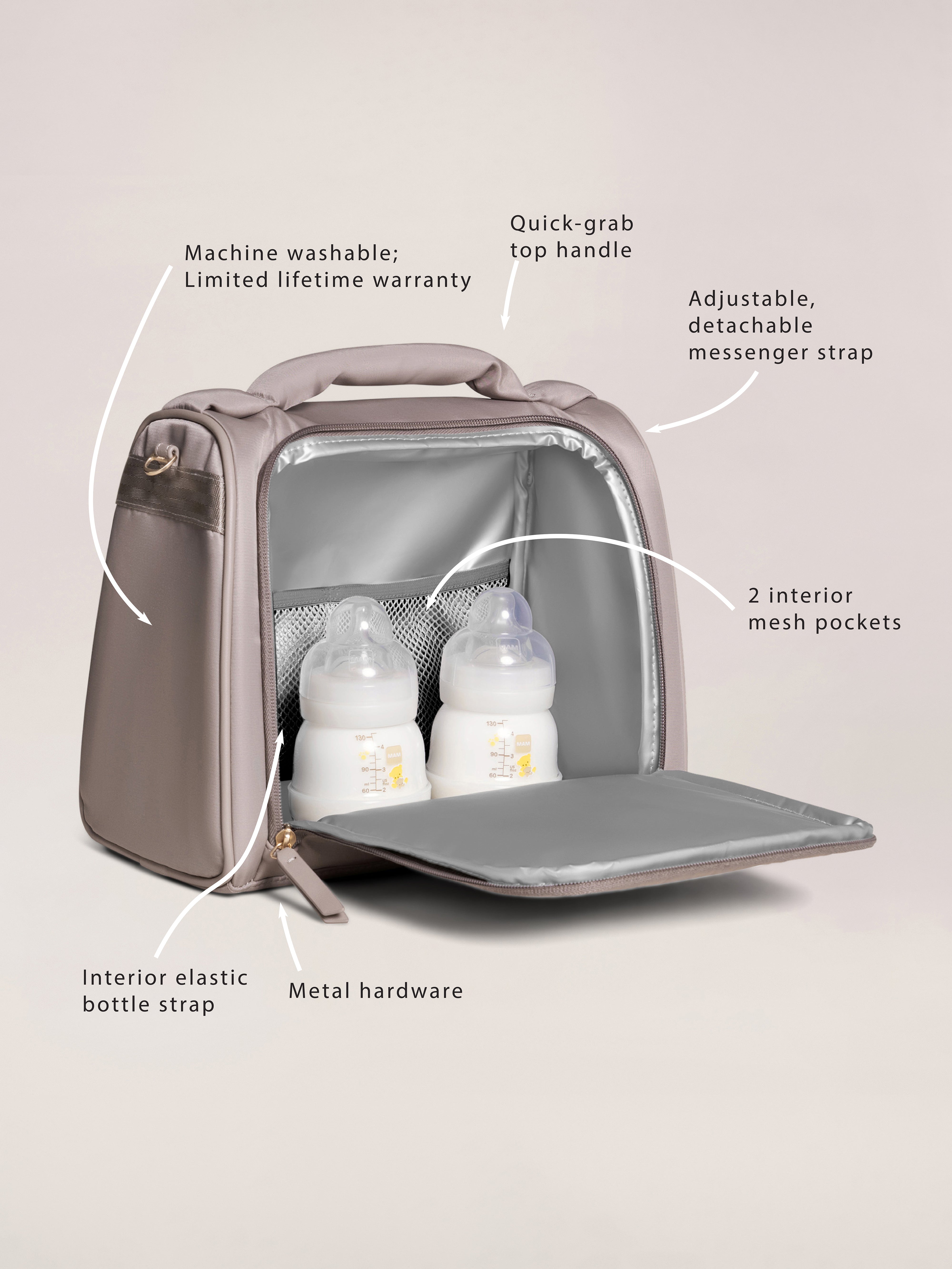 Insulated Bottle Bag - Taupe