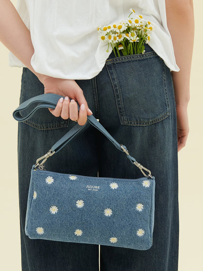 3-piece Pouch Clutch Purse Set - Denim & Daisies