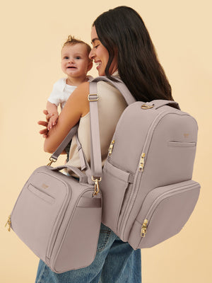 Classic Diaper Backpack - Taupe | JuJuBe - additional view