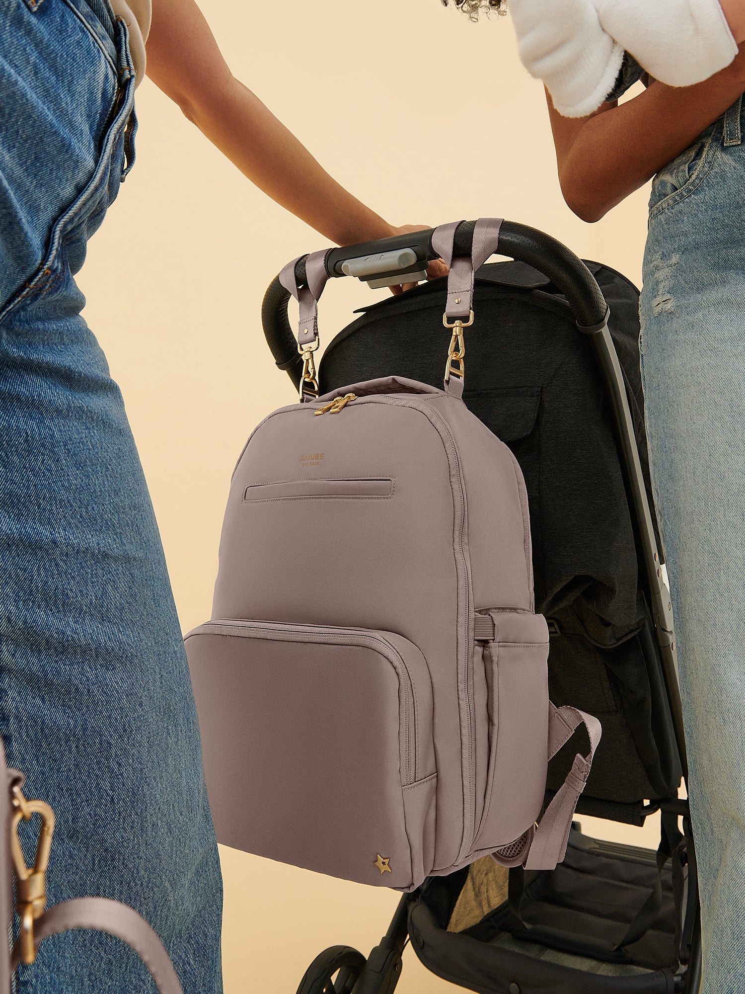 Classic Diaper Backpack - Taupe | JuJuBe - additional view