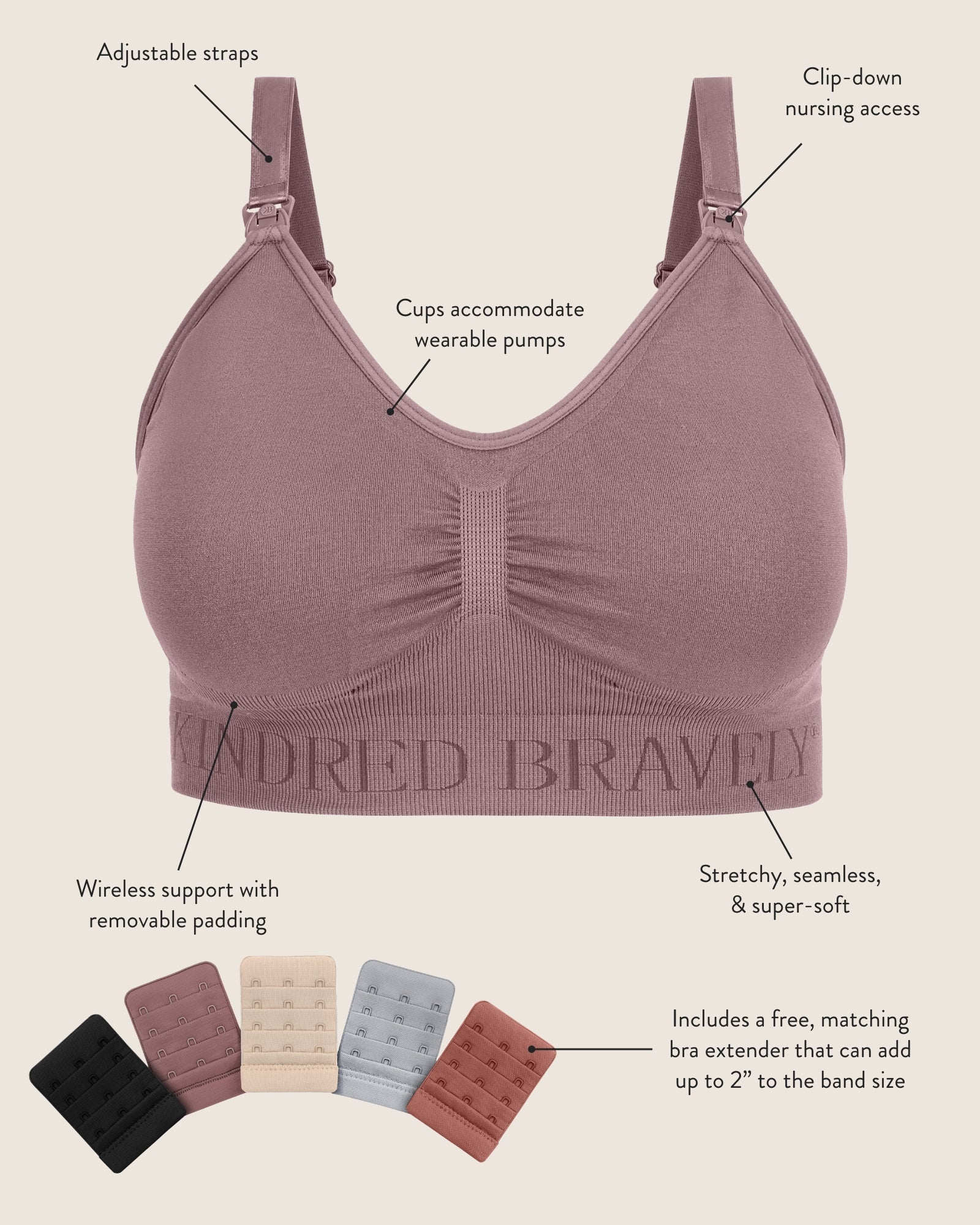 Simply Sublime® Nursing Bra | Grey | Kindred Bravely - additional view