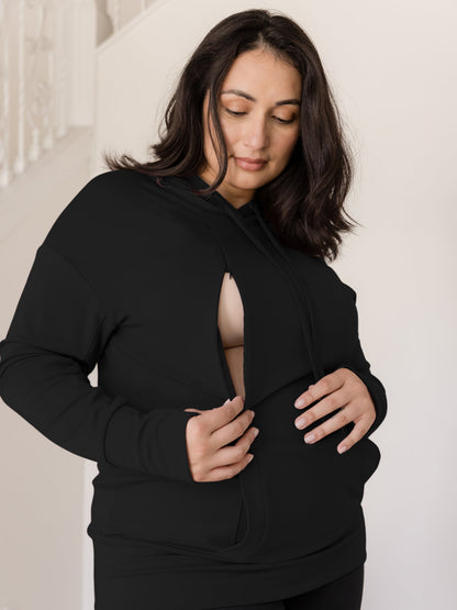 Bamboo Maternity & Nursing Hoodie | Black