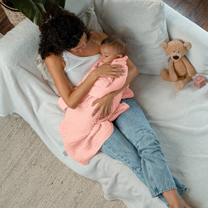 Baby Muslin Blanket in Lace Pink