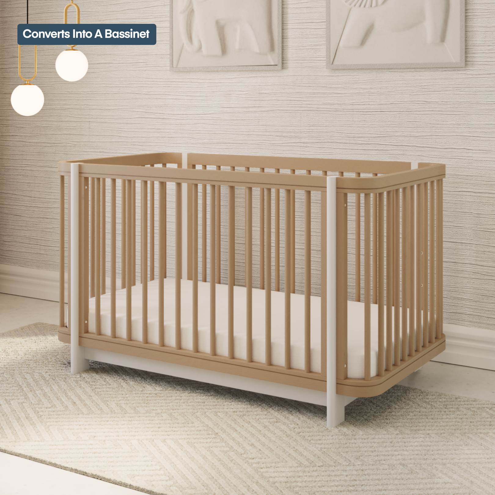 The Milan 3-in-1 Convertible Crib - Nurture&